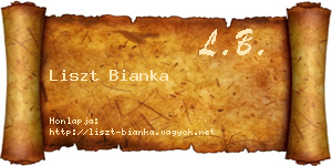 Liszt Bianka névjegykártya